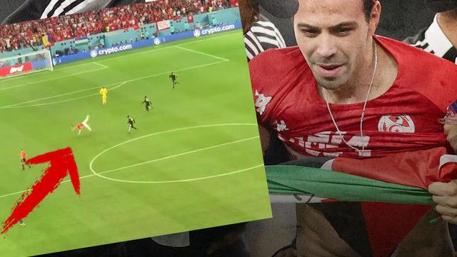 Tunus-Fransa maçında görülmemiş olay! Sahaya daldı, takla şov yaptı, tribünler dakikalarca alkışladı