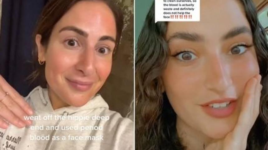 Yeni trend mide bulandırdı! Hızla yaygınlaşıyor... Genç ve pürüzsüz bir cilt için regl kanını yüzüne sürüyor