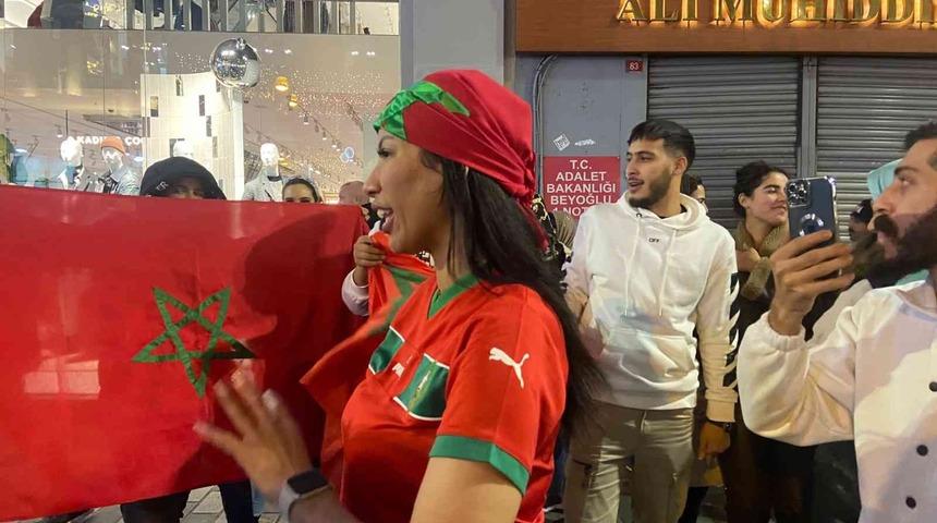 Taksim’de Fas’ın galibiyeti coşkuyla kutlandı