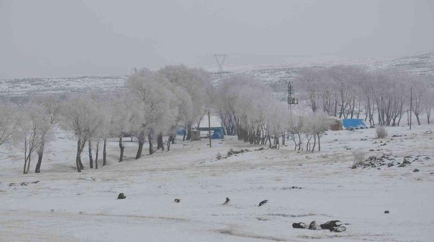 Kars’ta Lavaşın Gölü buz tuttu