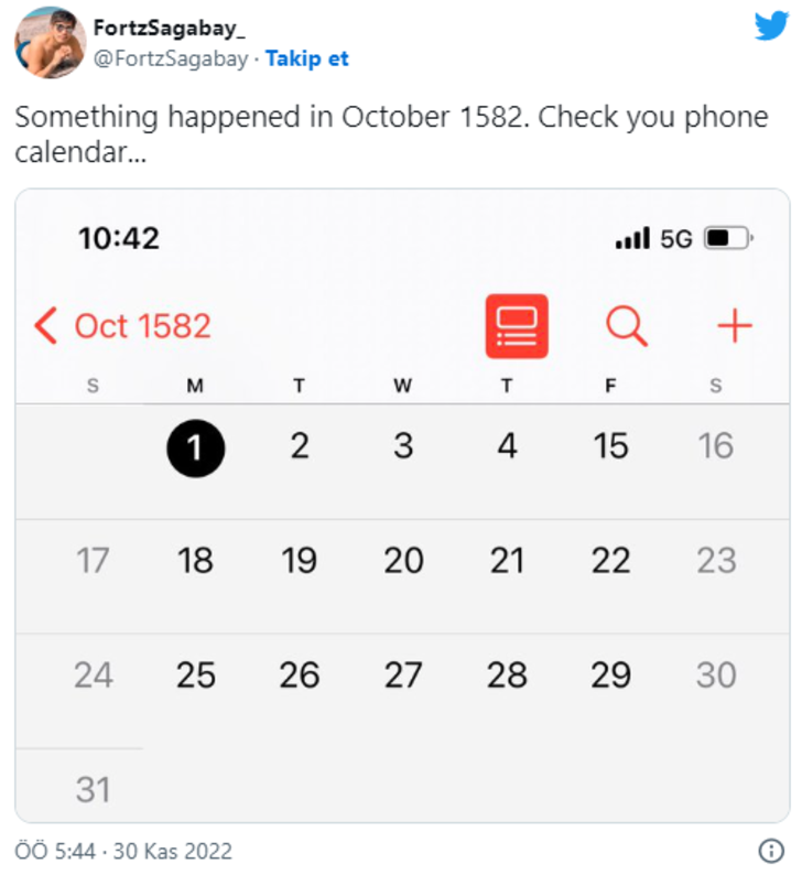 Sosyal medyada gündem yarattı! Herkes tarihin kaybolan günlerinin nedenini merak ediyor... “1582 yılında 10 gün kaybettik” G4