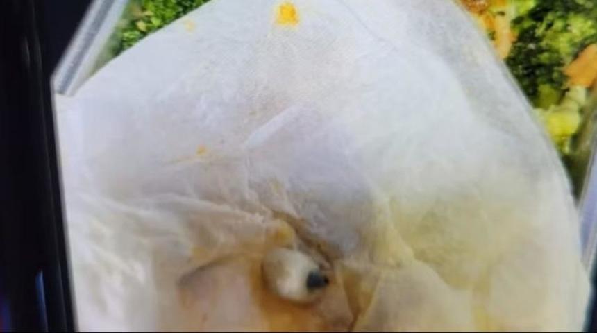 Seyahati zehir oldu! Yolcu uçağında verilen yemekten diş implantı çıktı... Sosyal medyada gündem yarattı