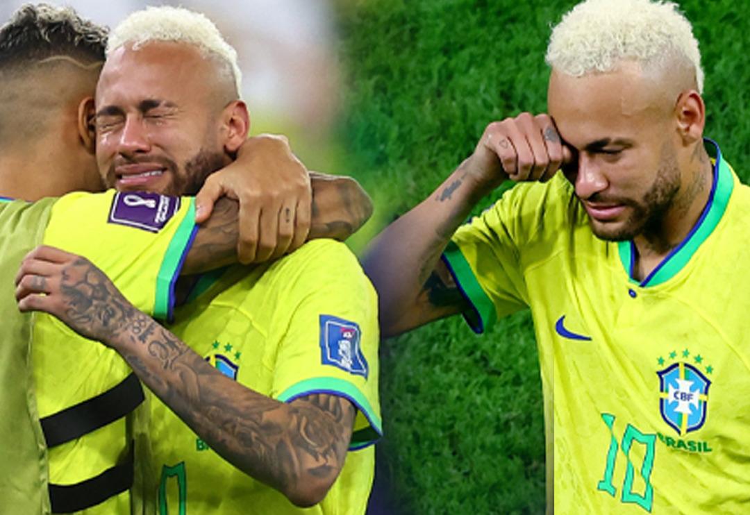 Neymar ma&ccedil; sonunda h&uuml;ng&uuml;r h&uuml;ng&uuml;r ağladı! Yanına gelen arkadaşlarına bakın ne yaptı!