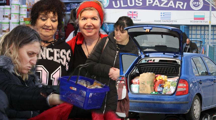 Bulgarlar, Edirne'ye yılbaşı ve kışlık alışveriş için akın ettiler! "Her türlü ürünü alıyorlar"