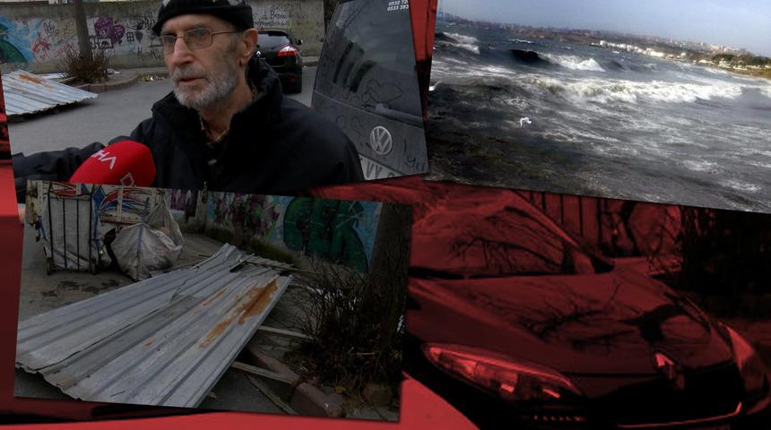 SON DAKİKA | İstanbul'da lodos etkili oldu! Çatıdan kopan parçalar, arabaların üzerine düşü; dalgalar 5 metreyi buldu