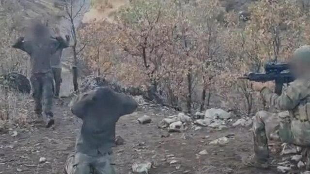 SON DAKİKA | MSB PKK'lı teröristlerin görüntülerini paylaştı! Teslim oluyorlar şu anda