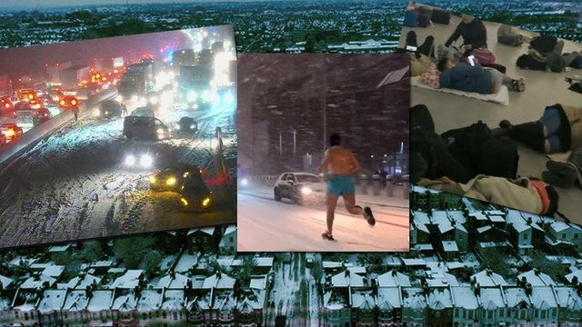 Kar ülkeyi esir aldı İngilizler çıldırdı! Endişeyle yolda kalanlardan yarı çıplak koşanlara...