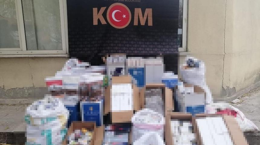 Konya’da kaçak tütün ve makaron operasyonu