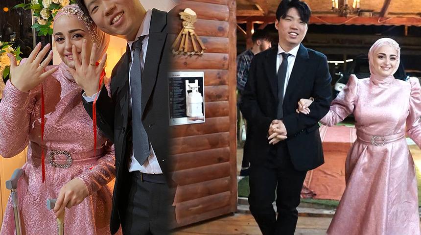 7 bin 300 kilometreden gelerek Rize'ye damat oldu! 'Babama mektupla söyledim'