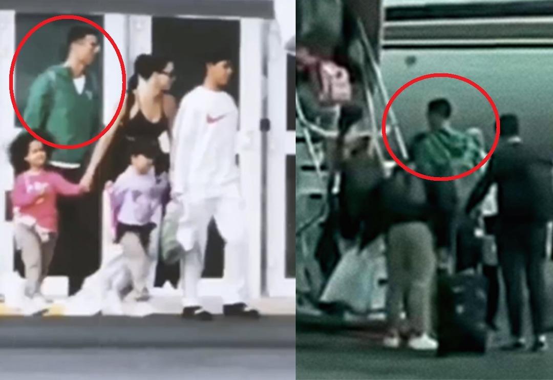 Galatasaray ile anılan Cristiano Ronaldo, g&uuml;venlik kamerasına yakalandı! Havalimanı'nda ailesiyle birlikte g&ouml;r&uuml;nt&uuml;lendi...