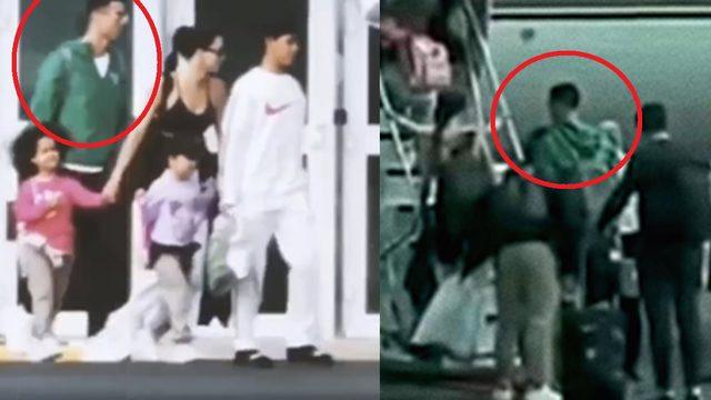 Galatasaray ile anılan Cristiano Ronaldo, güvenlik kamerasına yakalandı! Havalimanı'nda ailesiyle birlikte görüntülendi...