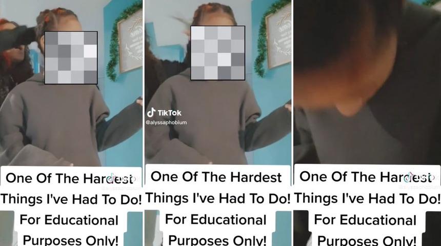 Sosyal medya ayağa kalktı! Kızının itaatsizliğini böyle cezalandırdı... ''Eğitimi için''