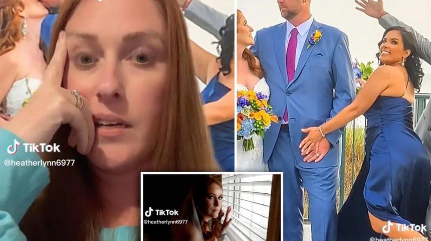 Düğün fotoğraflarını görünce şaşkına döndü! Damatla yakın temas...