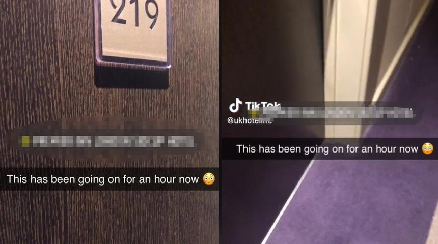 İlişki sesleri tüm otelde yankılandı! Kapılarının önünde bekleyip o anları çekti... “Bir saatten fazladır devam ediyor”