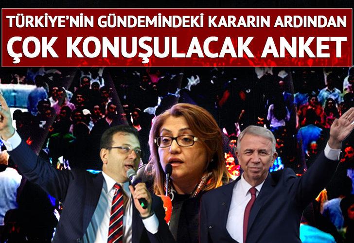 Türkiye'nin gündemindeki karardan sonra çok konuşulacak anket! İmamoğlu rakiplerini solladı; ilk 5'teki 4 belediye aynı partiden...