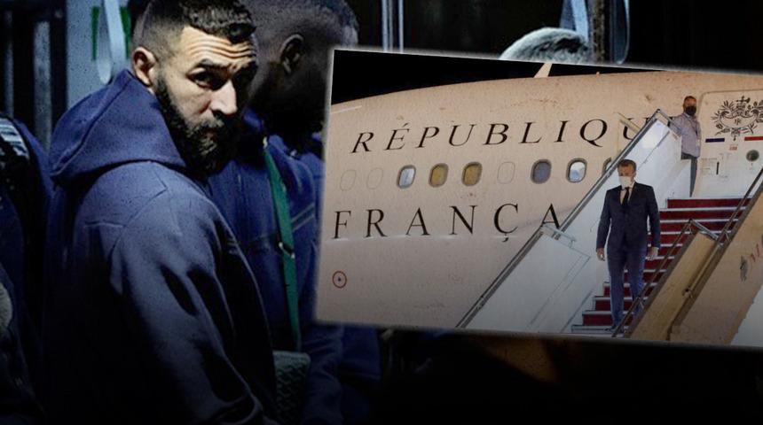 Dünya Kupası finali öncesi Fransa'da uçak krizi! Karim Benzema'dan Macron'a rest