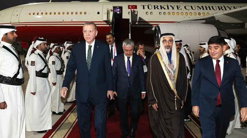 Cumhurbaşkanı Erdoğan, Katar'a geldi