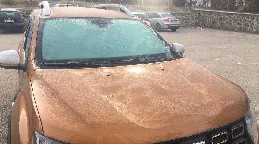 Doğu Anadolu'da araç ve iş yerlerinin camları buz tuttu