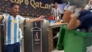 Böylesi görülmedi! Arjantin soyunma odasındaki çöp kovasına atladı