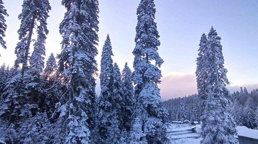 Düzce’de yüksek kesimler beyaza büründü