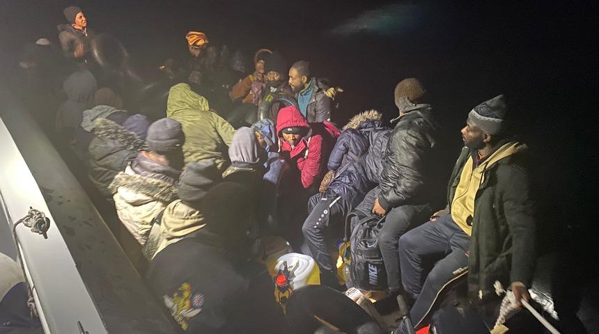 Muğla'da 58 düzensiz göçmen kurtarıldı, 34 düzensiz göçmen yakalandı