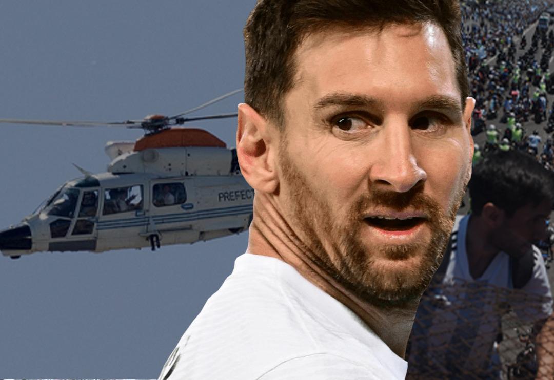 Messi, korku dolu anlar yaşadı! Şampiyonluk kutlamalarında helikopter ile tahliye edildiler!