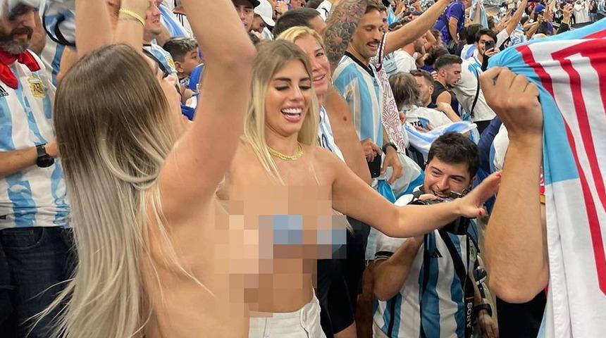 Arjantin maçında çırılçıplak soyunan kadın taraftarların son hali ortaya çıktı! Ülkeden kaçmışlar...