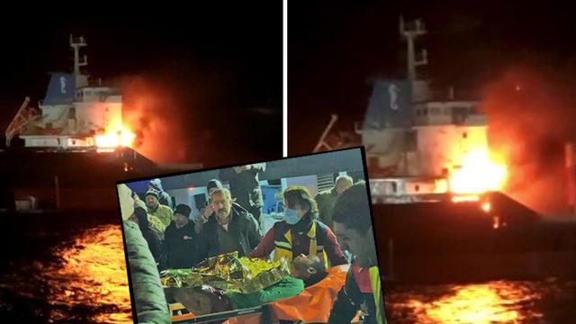 Sinop açıklarında gemi yangınında kahreden dehşet anları! 'Personelden birinin bacağı koptu'