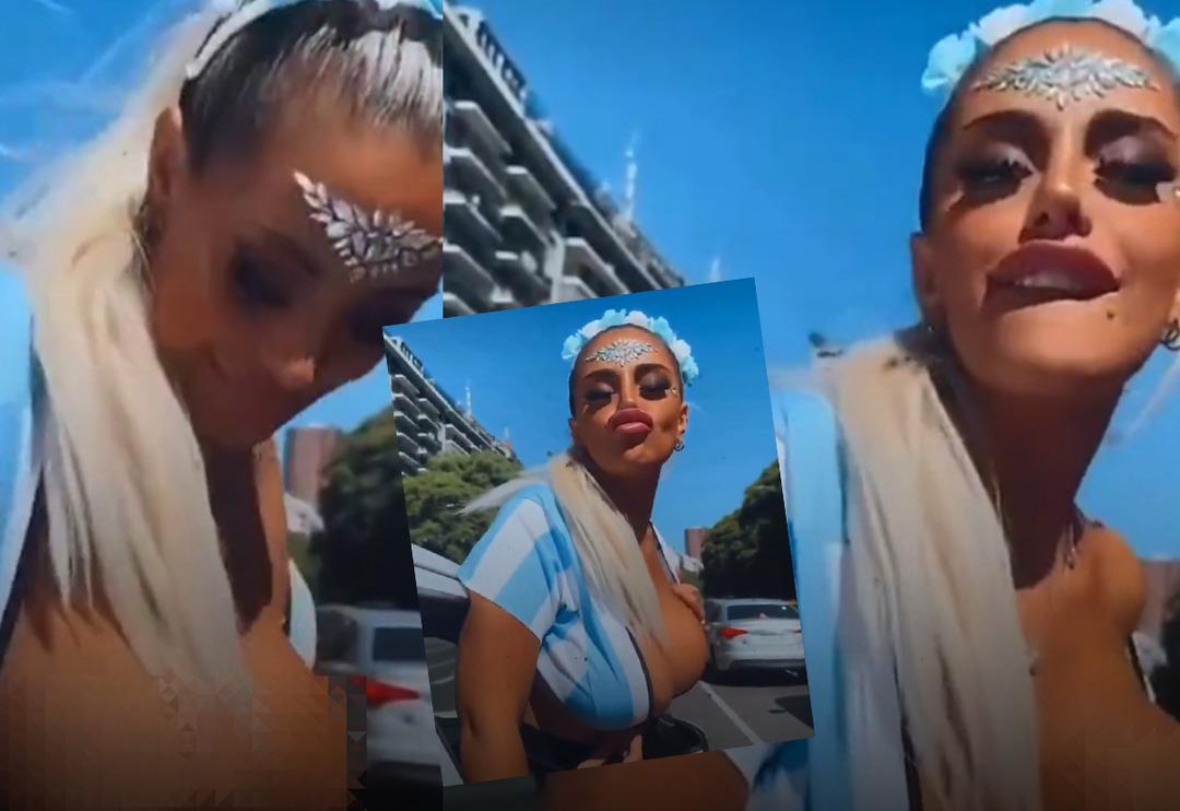 Arjantin bunu konuşuyor! Sevin&ccedil;ten &ouml;yle bir şey yaptı ki! Arabanın camından g&ouml;ğ&uuml;slerini &ccedil;ıkarıp...