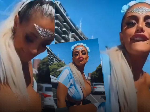 Arjantin bunu konuşuyor! Arabanın camından göğüslerini çıkarıp...