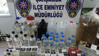 Samsun'da gümrük kaçağı sigara ve sahte alkol operasyonunda 4 şüpheli yakalandı