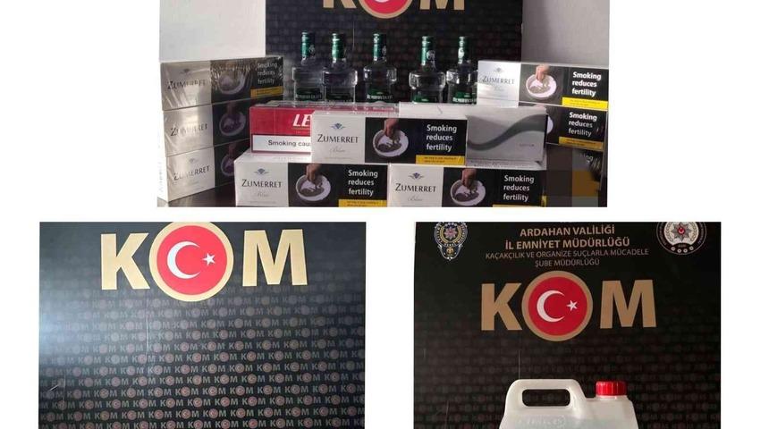 Ardahan’da kaçak sigara ve içki operasyonu