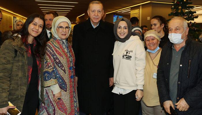 Erdoğan çiftinden hastane ziyareti