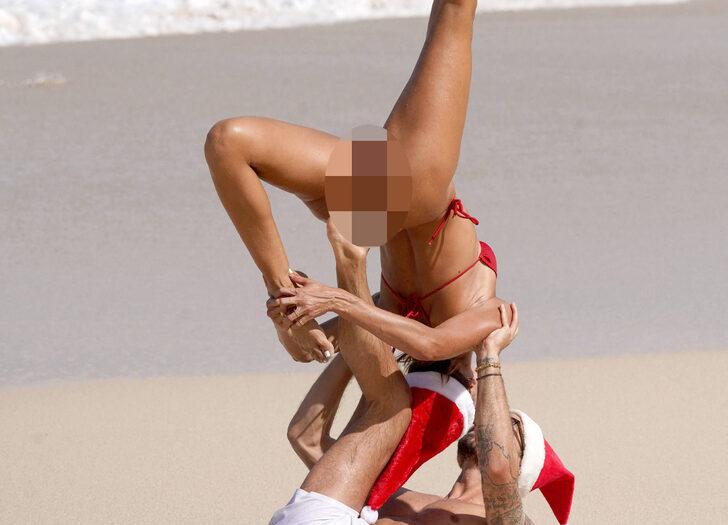 Izabel Goulart ve futbolcu sevgilisi Kevin Trapp Noel tatilinde aşka geldi! Plajda sarmaş dolaş