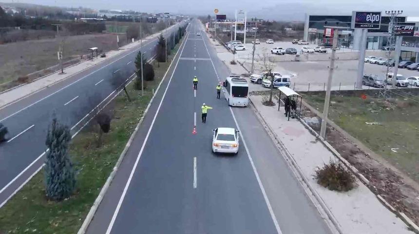 Elazığ’da dron destekli trafik denetimi