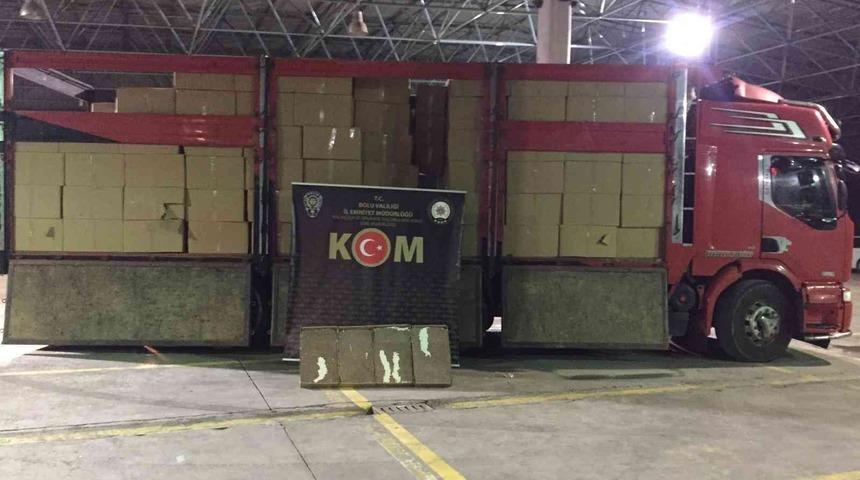 Bolu&rsquo;da 6 milyon 232 bin ka&ccedil;ak sigara ele ge&ccedil;irildi