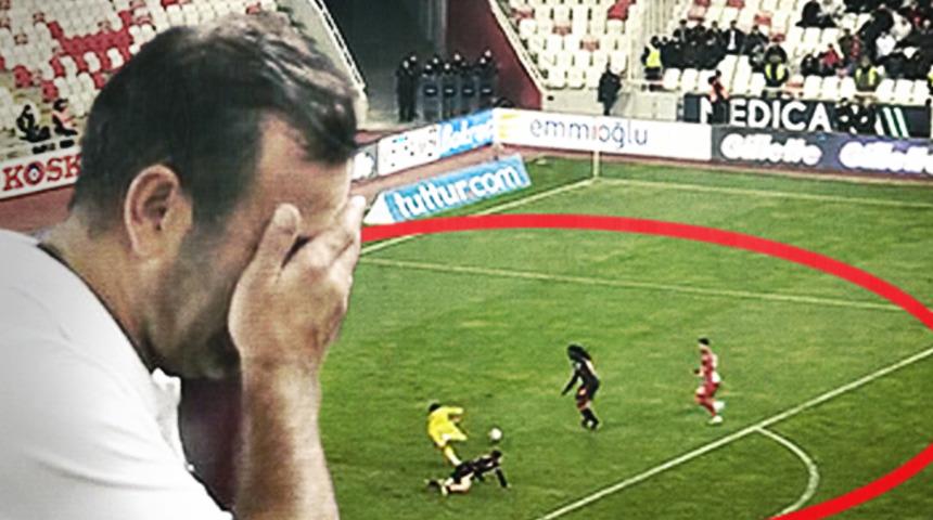 Son dakika: Golü kaçırdı, kendisi bile inanamadı! Sivasspor - Galatasaray maçına damga vuran an: Bafetimbi Gomis, boş kale ve Goutas...