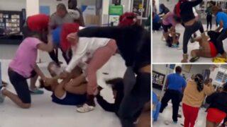 Tekmeler, tokatlar, çığlıklar... Ortalık bir anda savaş alanına döndü! Alışveriş merkezinde müşteriler birbirine girdi