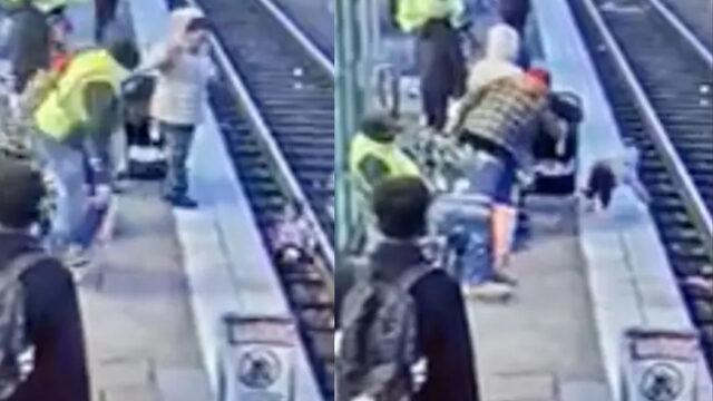 Herkesin gözünün önünde 3 yaşındaki kızı tren raylarına attı! Dehşete düşüren anlar saniye saniye kameralara takıldı