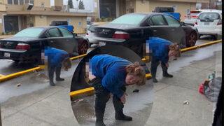 Görenler gözlerine inanamadı! Amerika Birleşik Devletleri’nde evsiz bir kadın pantolonunu indirerek sokağın ortasında tuvaletini yaptı