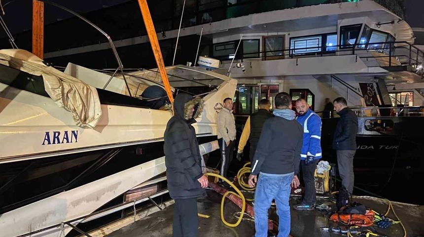 Bebek’te lüks tekne sulara gömüldü