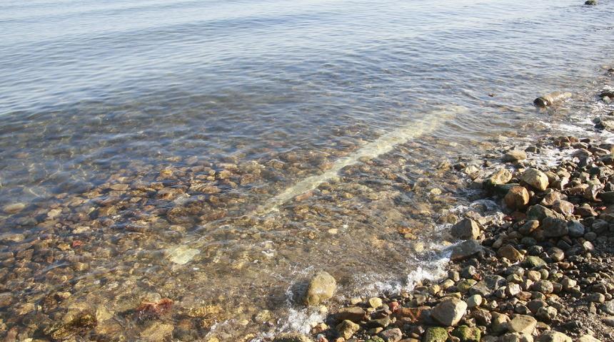 İznik Gölü'nde sular çekilince 2,5 metrelik sütun ortaya çıktı