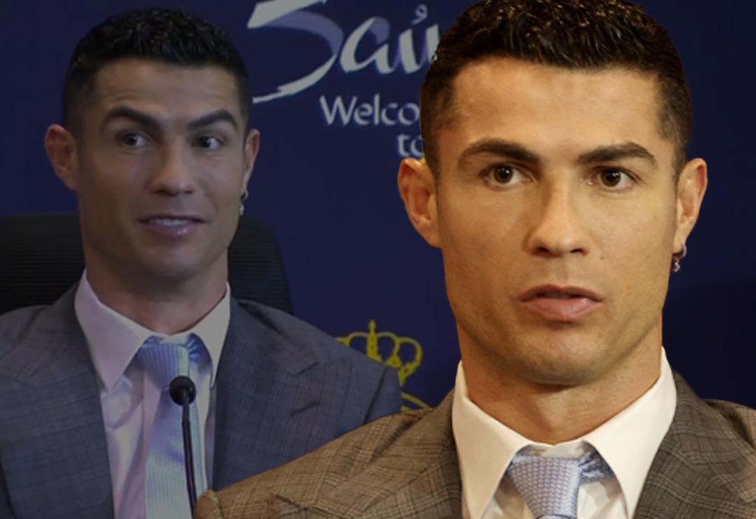 Ronaldo'nun imza t&ouml;reninde yaşanan olay d&uuml;nya basınında g&uuml;ndeme oturdu! Bağıran kişiden korkan Ronaldo'nun y&uuml;z ifadesi paylaşım rekorları kırıyor...