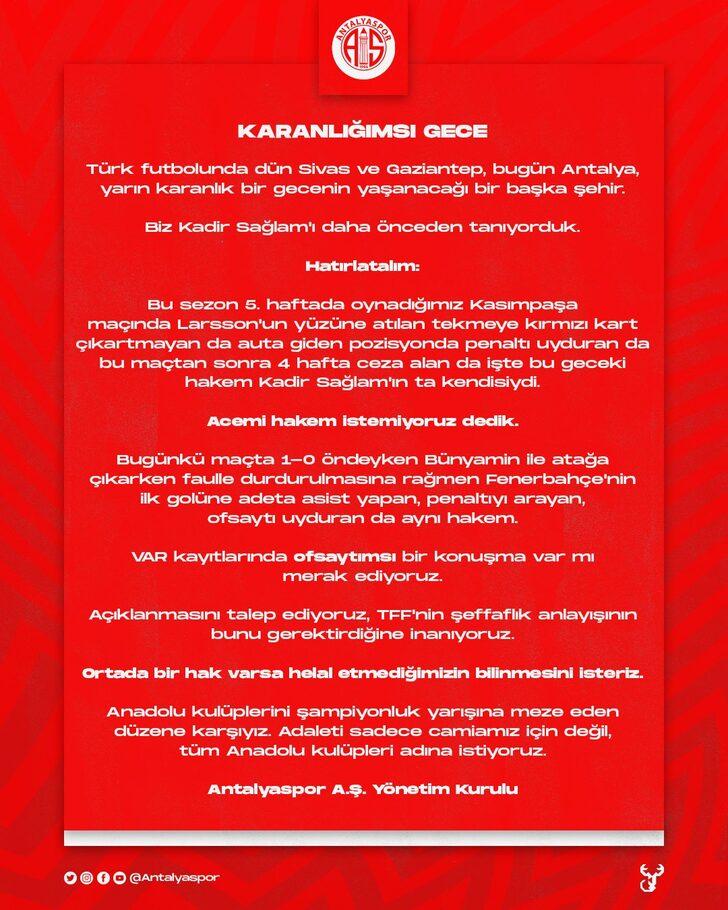 Antalyaspor maçının ardından Galatasaray'dan Fenerbahçe'ye misilleme! O karar sonrası yönetim harekete geçti... Ortalık karıştı G5