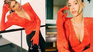 Şeyma Subaşı yine yaptı yapacağını! Eldivenli üstünün içine hiçbir şey giymedi! Sütyensiz pozları olay oldu