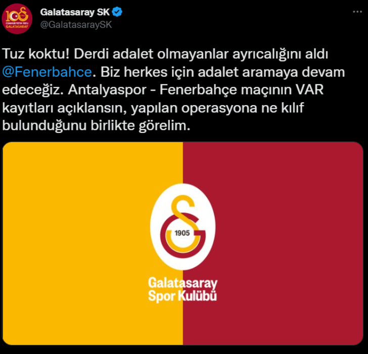 Antalyaspor maçının ardından Galatasaray'dan Fenerbahçe'ye misilleme! O karar sonrası yönetim harekete geçti... Ortalık karıştı G3