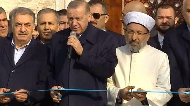 Yeni Camii yeniden ibadete açıldı! Cumhurbaşkanı Erdoğan'dan önemli açıklamalar