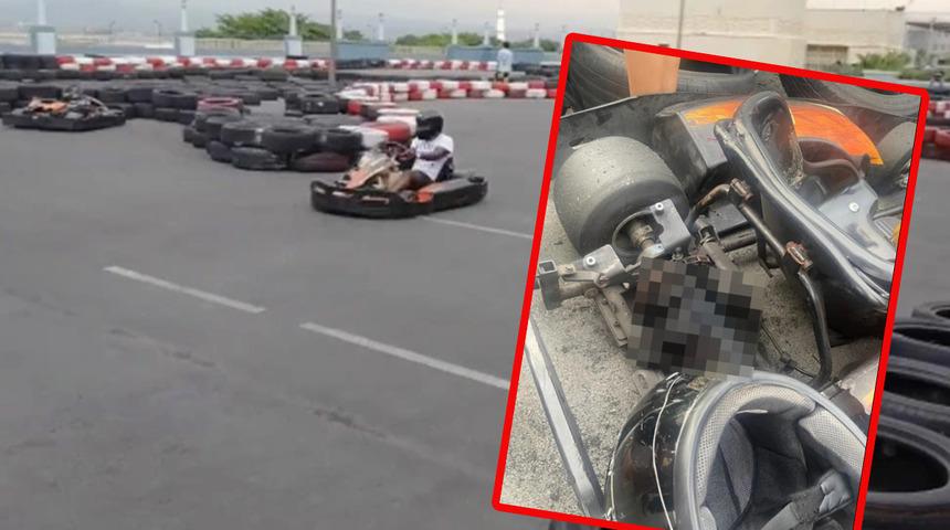 Go-kart pistinde dehşet! Sa&ccedil;ı lastiğe dolanan 15 yaşındaki kızın  kafa derisi y&uuml;z&uuml;ld&uuml;