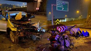 Korkunç kaza! Aracın motoru yerinden çıktı, yola fırladı
