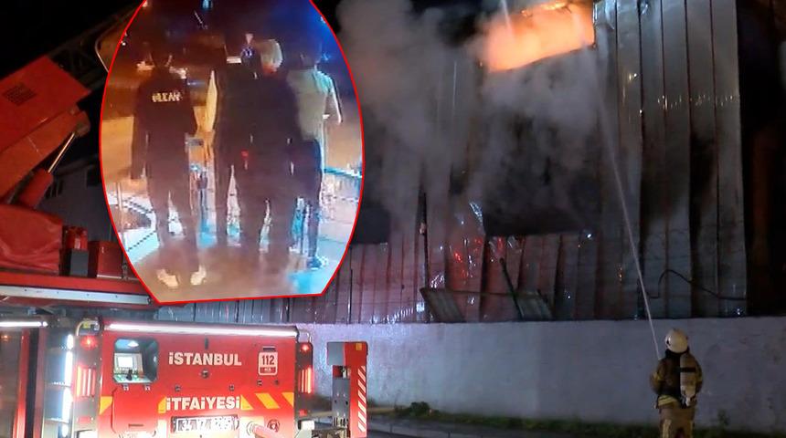 Patlamayla başladı, alev alev yandı! Fabrika yangınını korku içinde izlediler